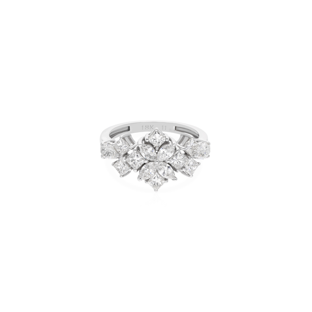 1.80 Ct SI/HI Multi Shape Diamond Cluster Ring Perfect for Everyday