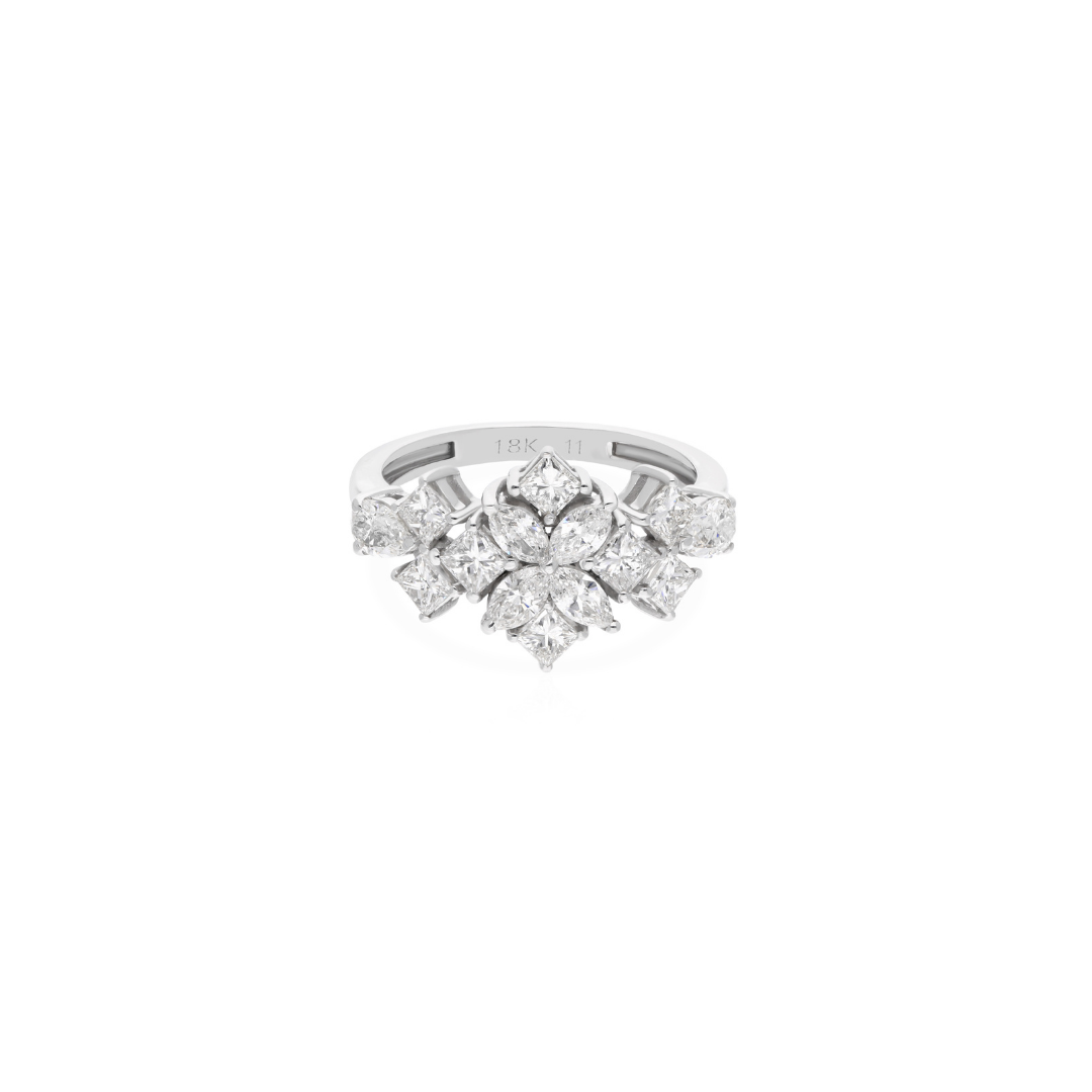 1.80 Ct SI/HI Multi Shape Diamond Cluster Ring Perfect for Everyday