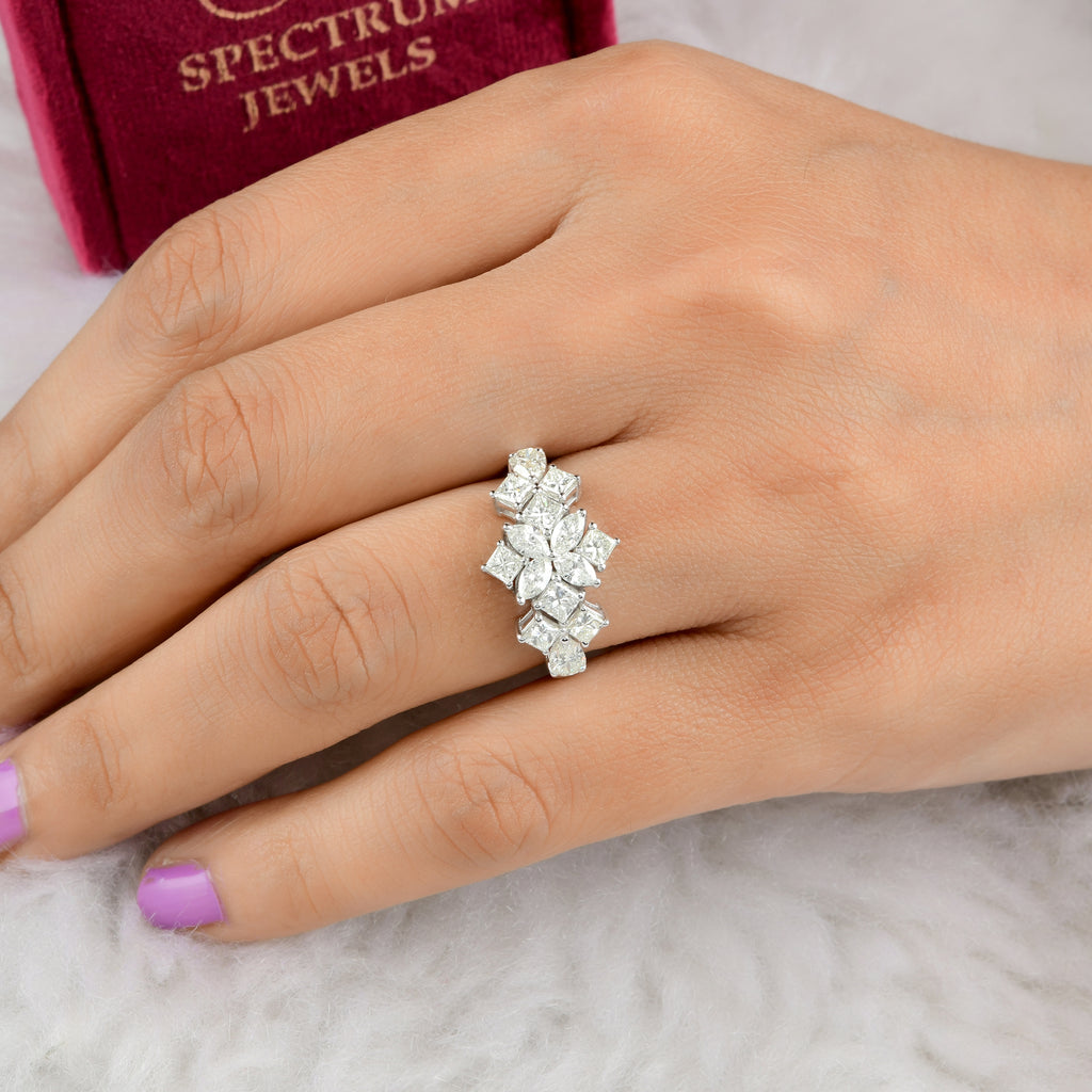 1.80 Ct SI/HI Multi Shape Diamond Cluster Ring Perfect for Everyday