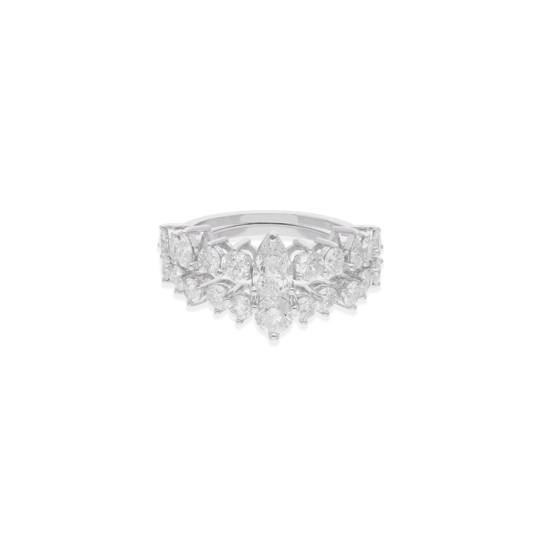 Half Eternity Natural Diamond Wedding Stackable Ring Gold Jewelry