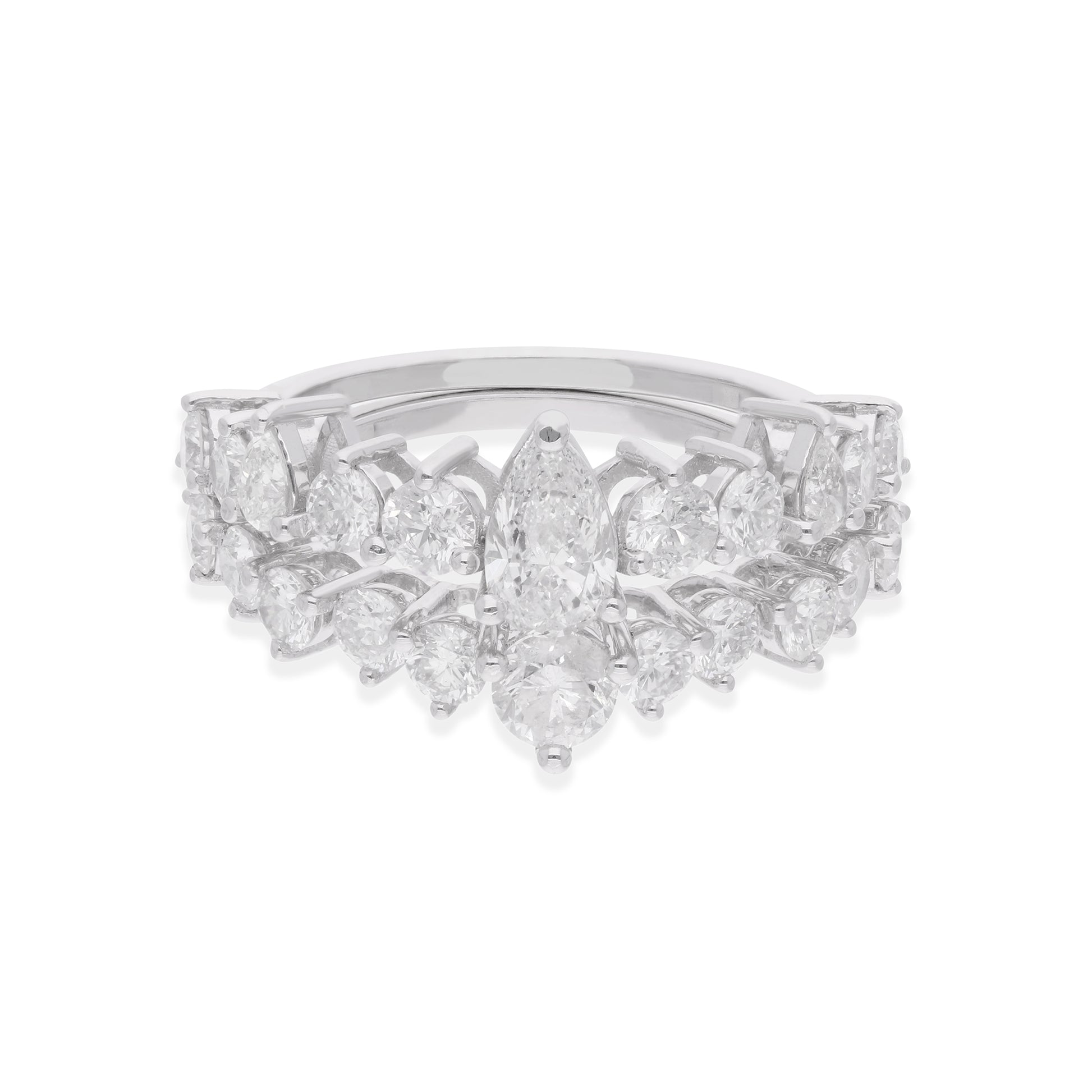 Half Eternity Natural Diamond Wedding Stackable Ring Gold Jewelry