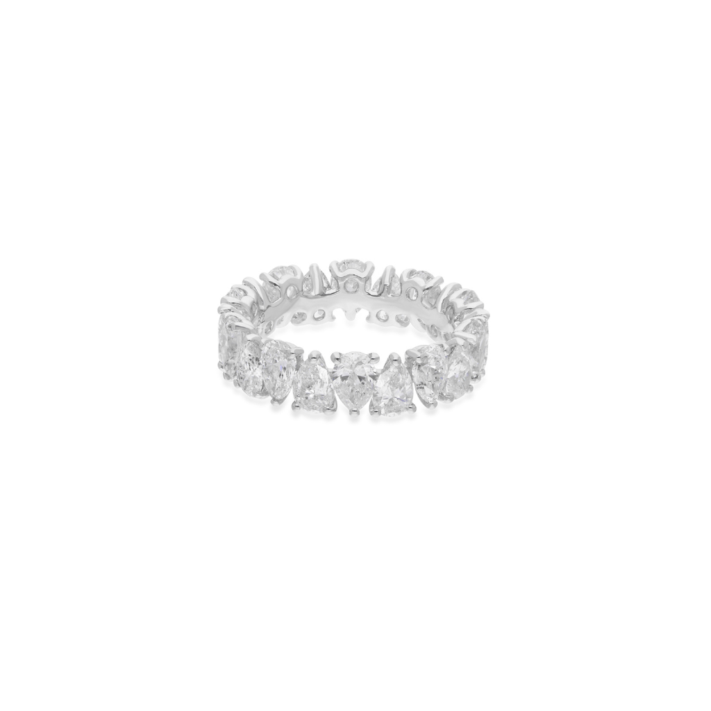 Full Eternity Pear Shaped Natural Diamond Wedding Ring