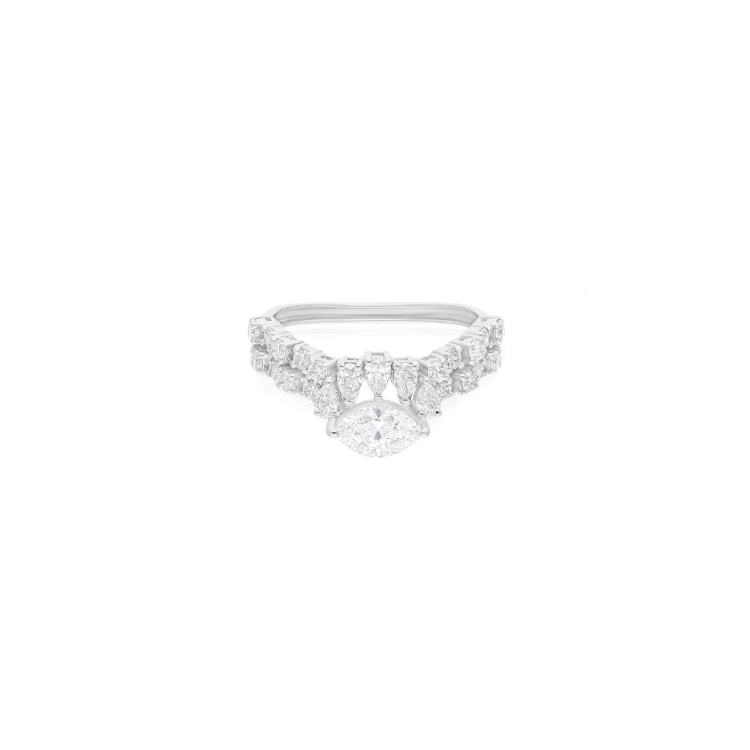Mixed Cut 1.19Ct Natural Diamond Cluster Wedding Gold Ring Jewelry
