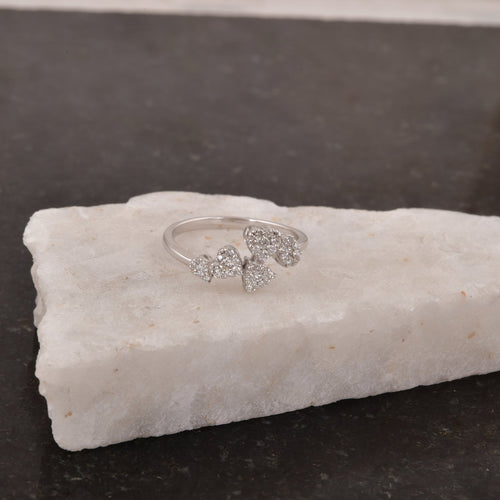 0.36ct Round Diamond Open Cuff Wedding Ring 14K Gold