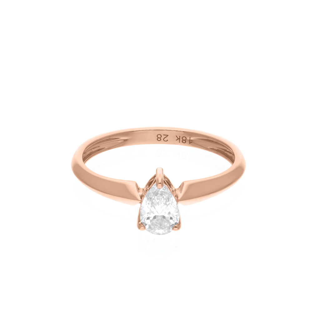 Solitaire Pear Shaped Diamond Engagement Ring