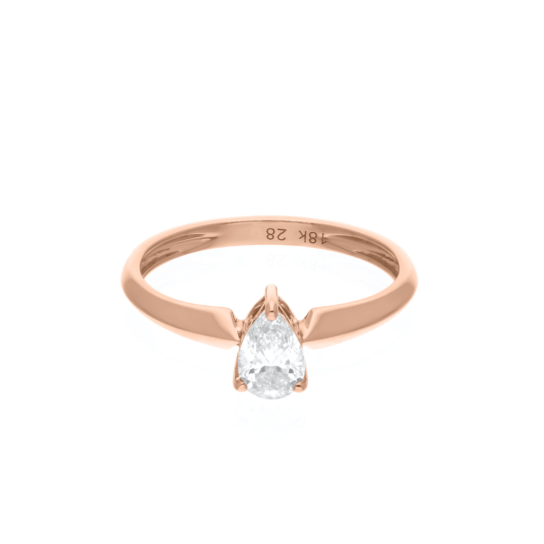 Solitaire Pear Shaped Diamond Engagement Ring