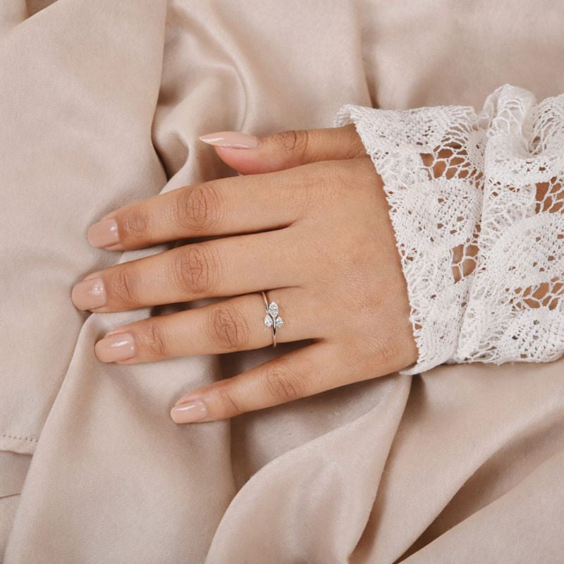 Dainty Natural Diamond Handmade Ring in Fine Gold