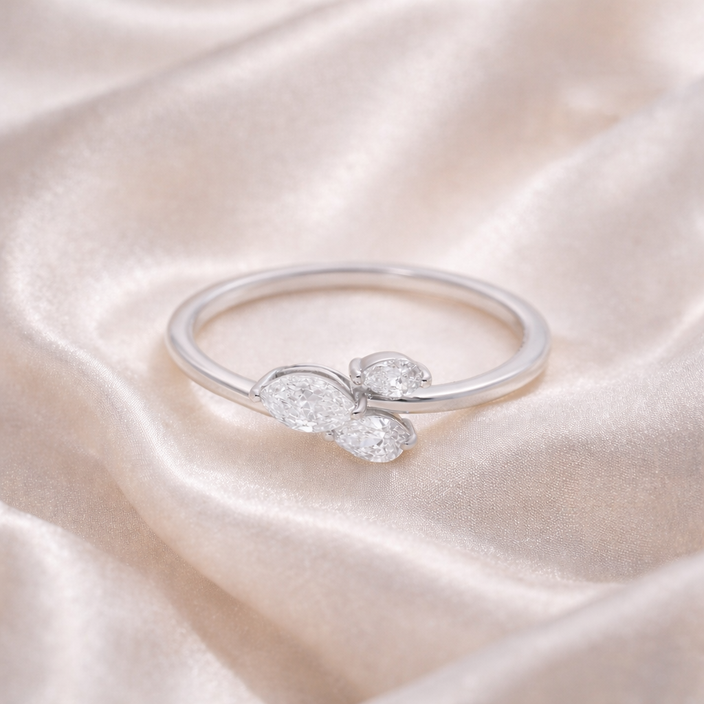 Dainty Natural Diamond Handmade Ring in Fine Gold