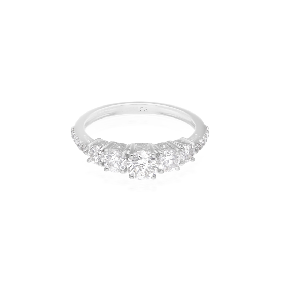 Brilliant Round Cut Natural Diamond Gold Engagement Band Ring