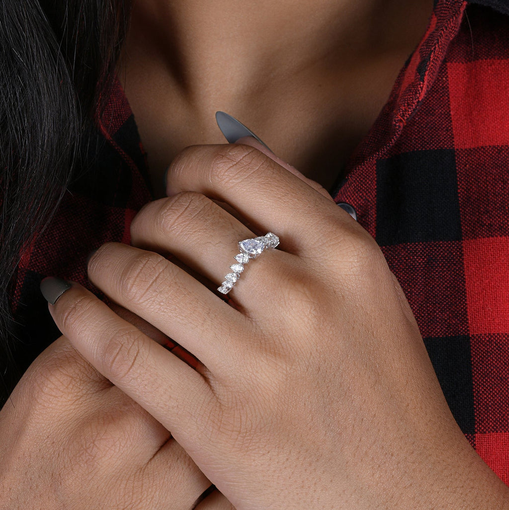 Eternity 1.18 Carat Natural Pear Shaped Diamond Wedding Band Ring