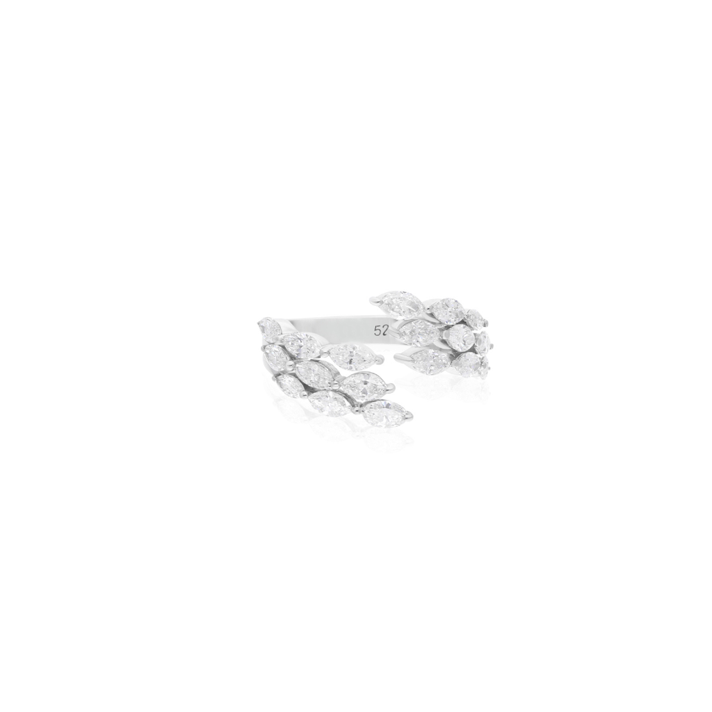 Marquise Cut Diamond Fine Gold Cuff Band Ring