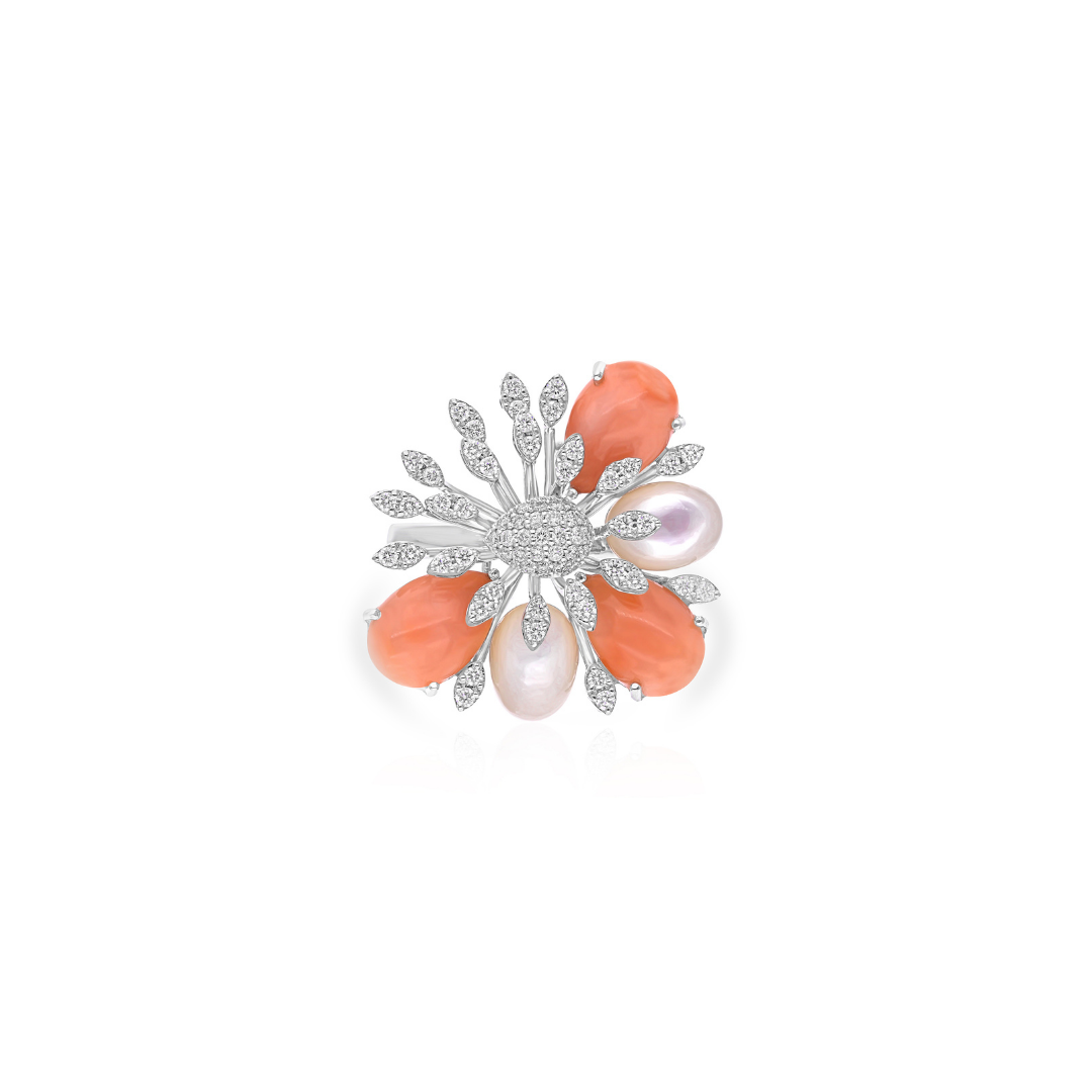 10.27 Tcw Multi Gemstone Cluster Ring with HI/SI Diamond Perfect for Gift