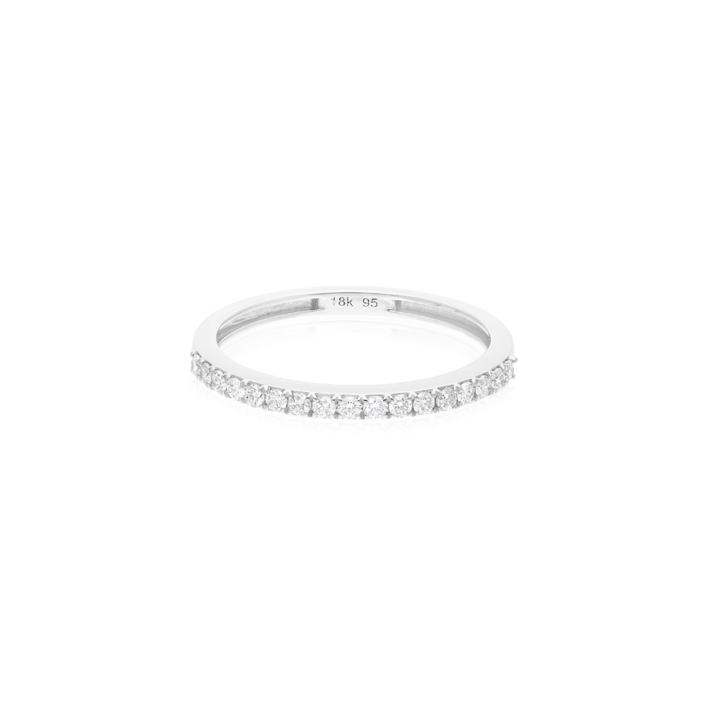 0.25 Ct Round Cut HI/SI Diamond Half Eternity Stacking Band Wedding Ring