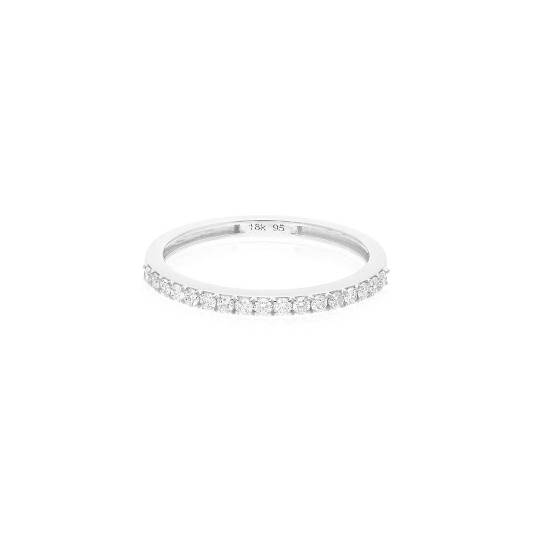 0.25 Ct Round Cut HI/SI Diamond Half Eternity Stacking Band Wedding Ring
