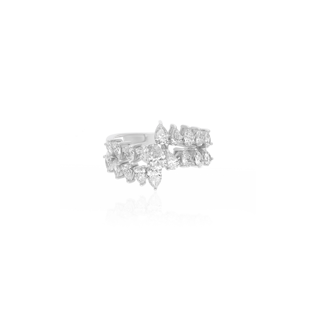 1.78 Ct Natural SI/HI Pear Cut Diamond Stackable Band Ring Birthday Special