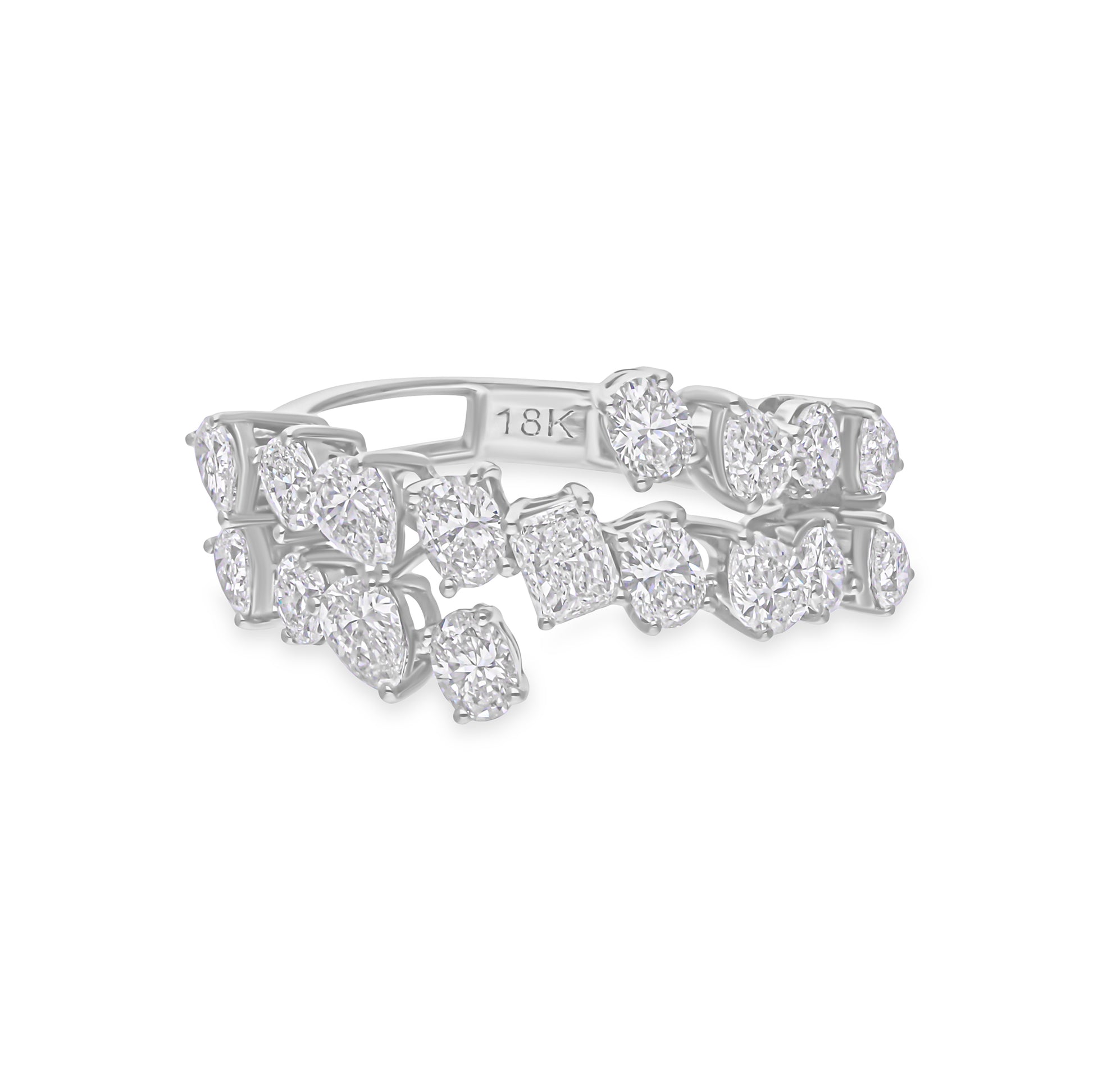 Gold Multi Cut 1.87 Ct. Diamond Wrap around Wedding Ring