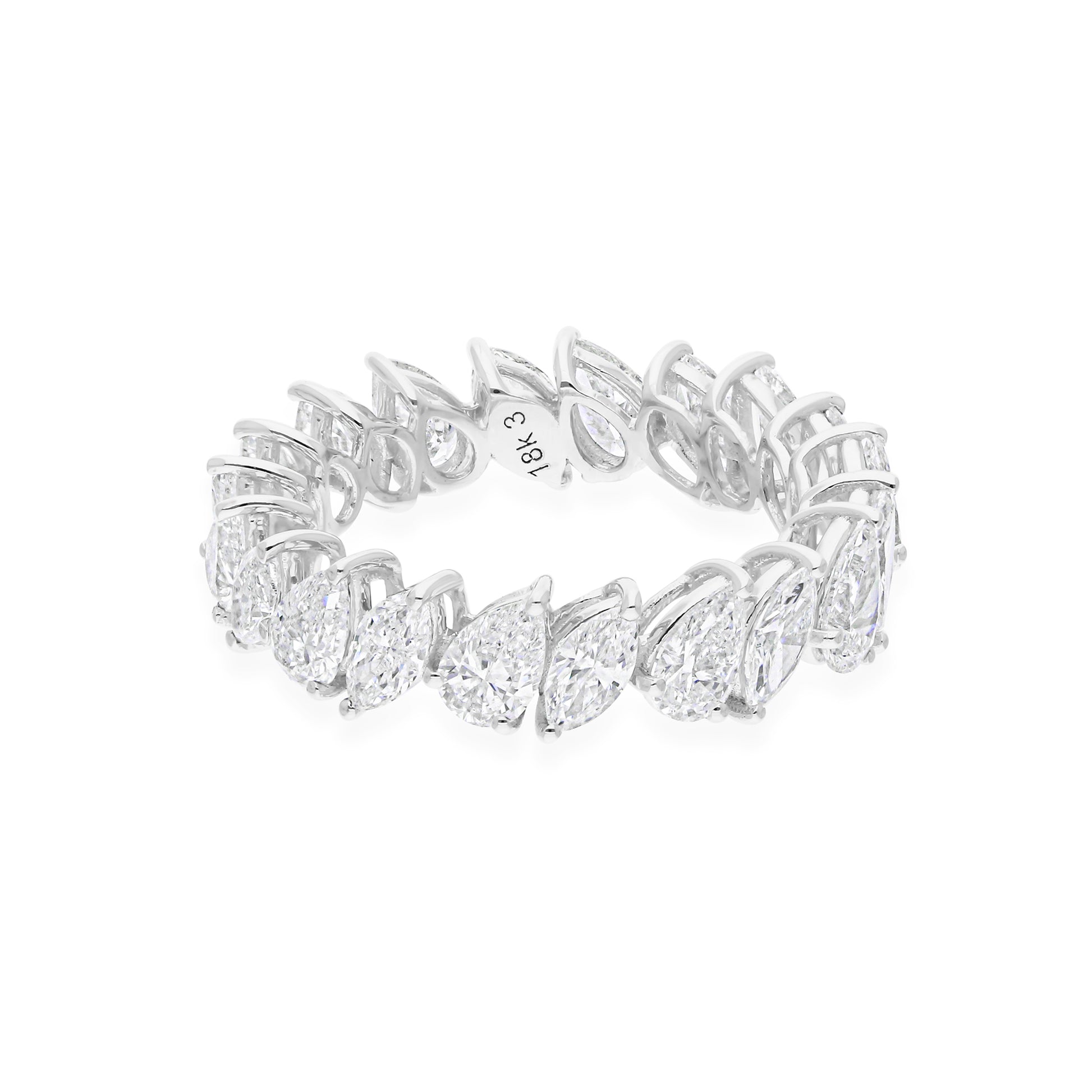 Pear & Marquise Cut 3.38Ct. Natural Diamonds Full Eternity Band Ring