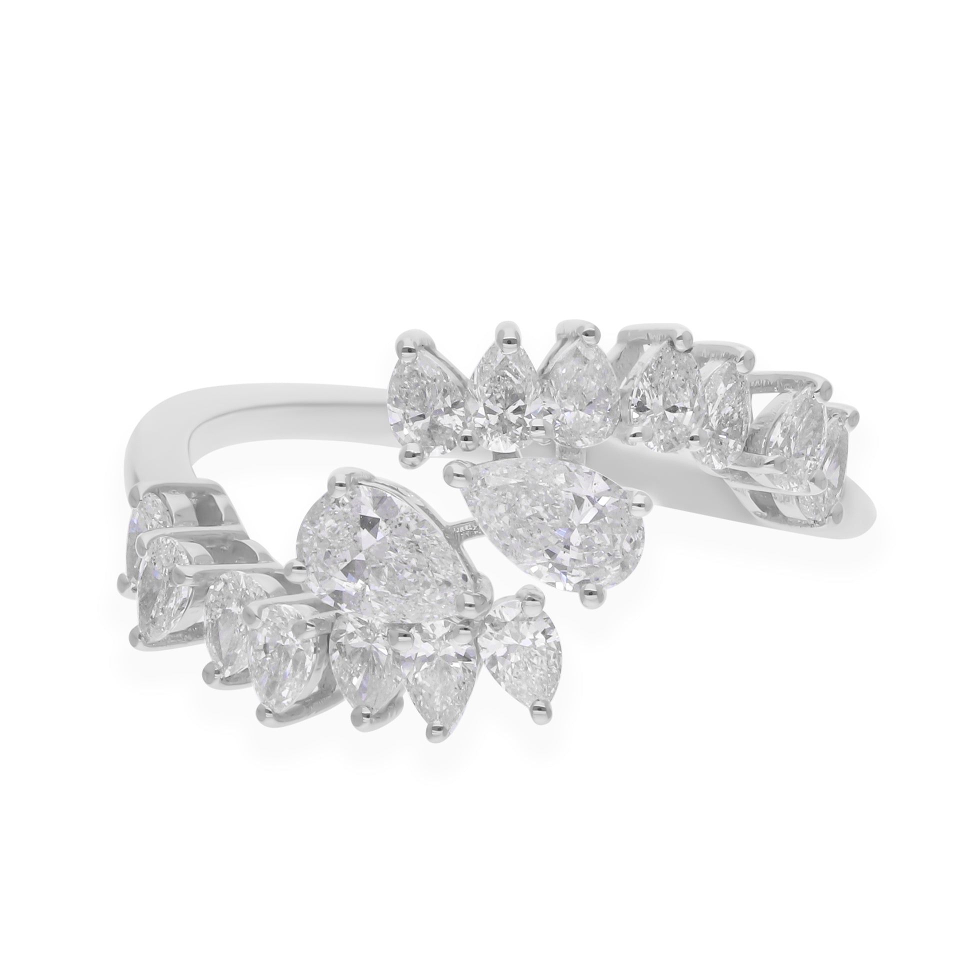 1.17 Ct. Statement Pear Shape Diamond Bypass Stacking Diamond Ring