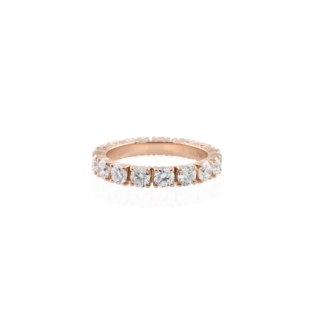 Round Cut 2.50Ct Diamond Solid Gold Eternity Stackable Anniversary Band Ring