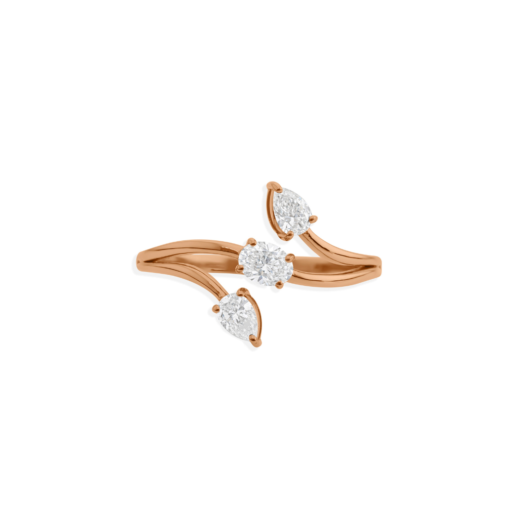 Timeless Three Stone Fine Gold Natural Diamond Ring