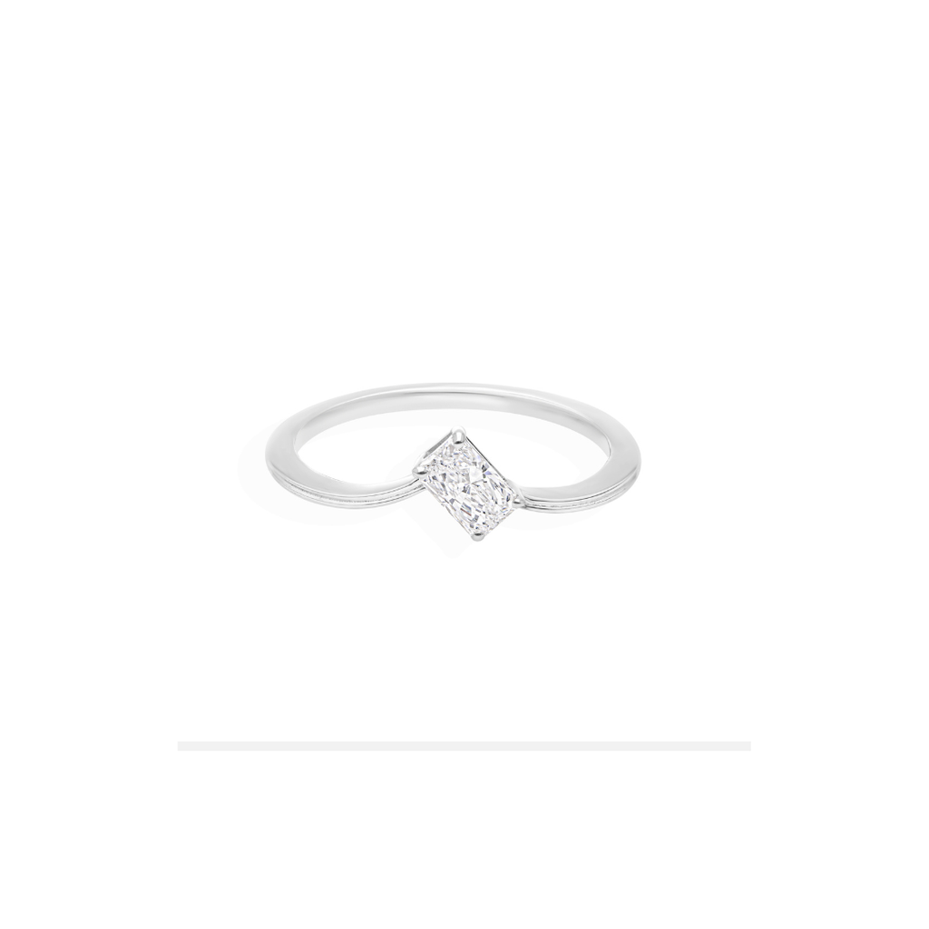Minimalist Solitaire Diamond Engagement Fine Gold Ring