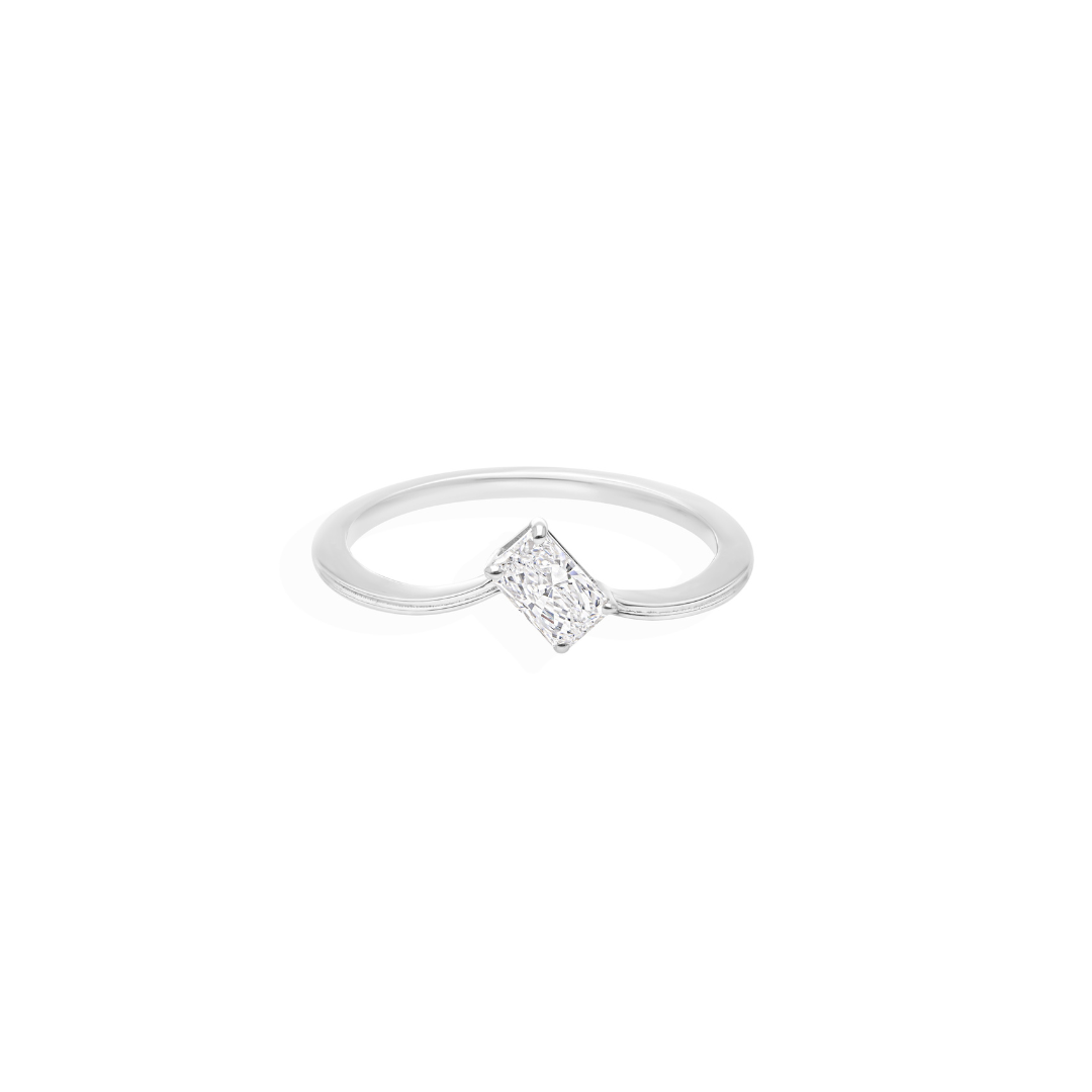 Minimalist Solitaire Diamond Engagement Fine Gold Ring
