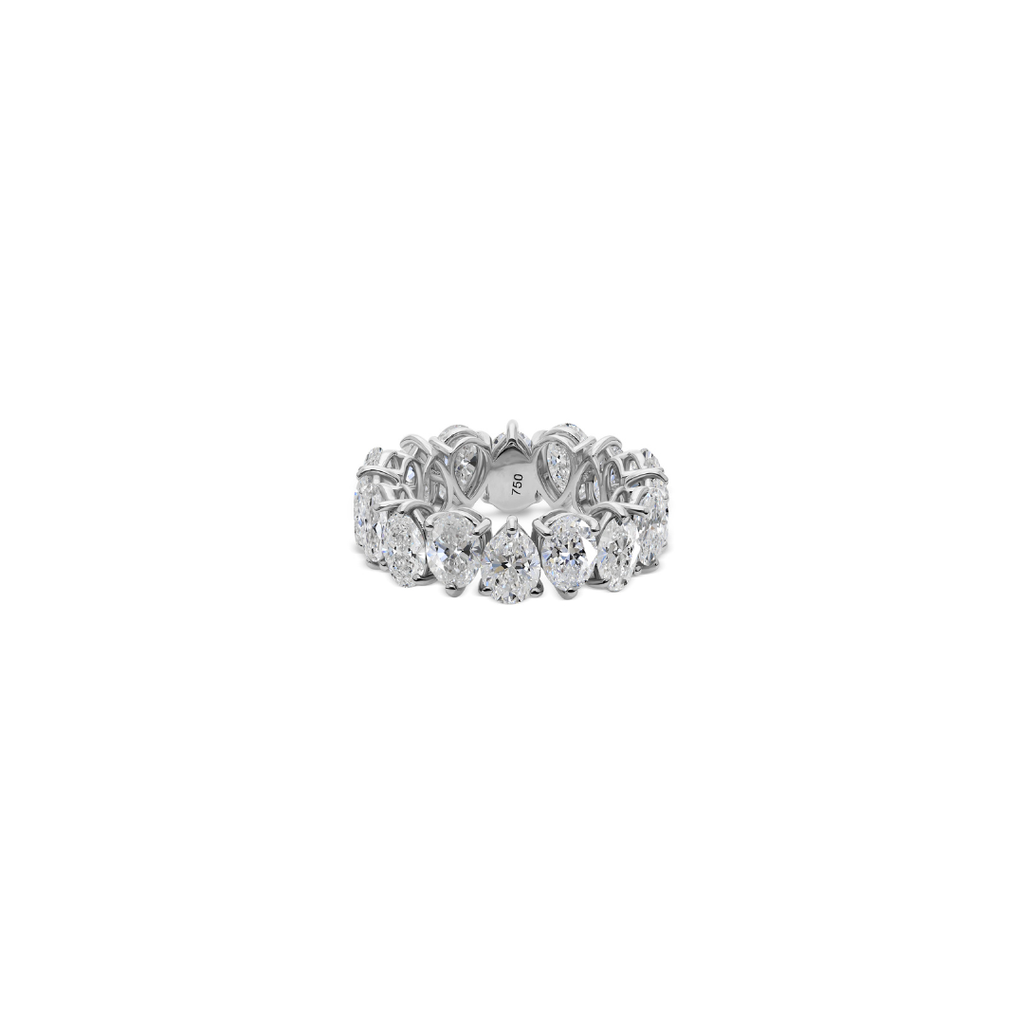 Classic Full Eternity 8.19 Carat Natural Diamond Fine Cold Band Ring