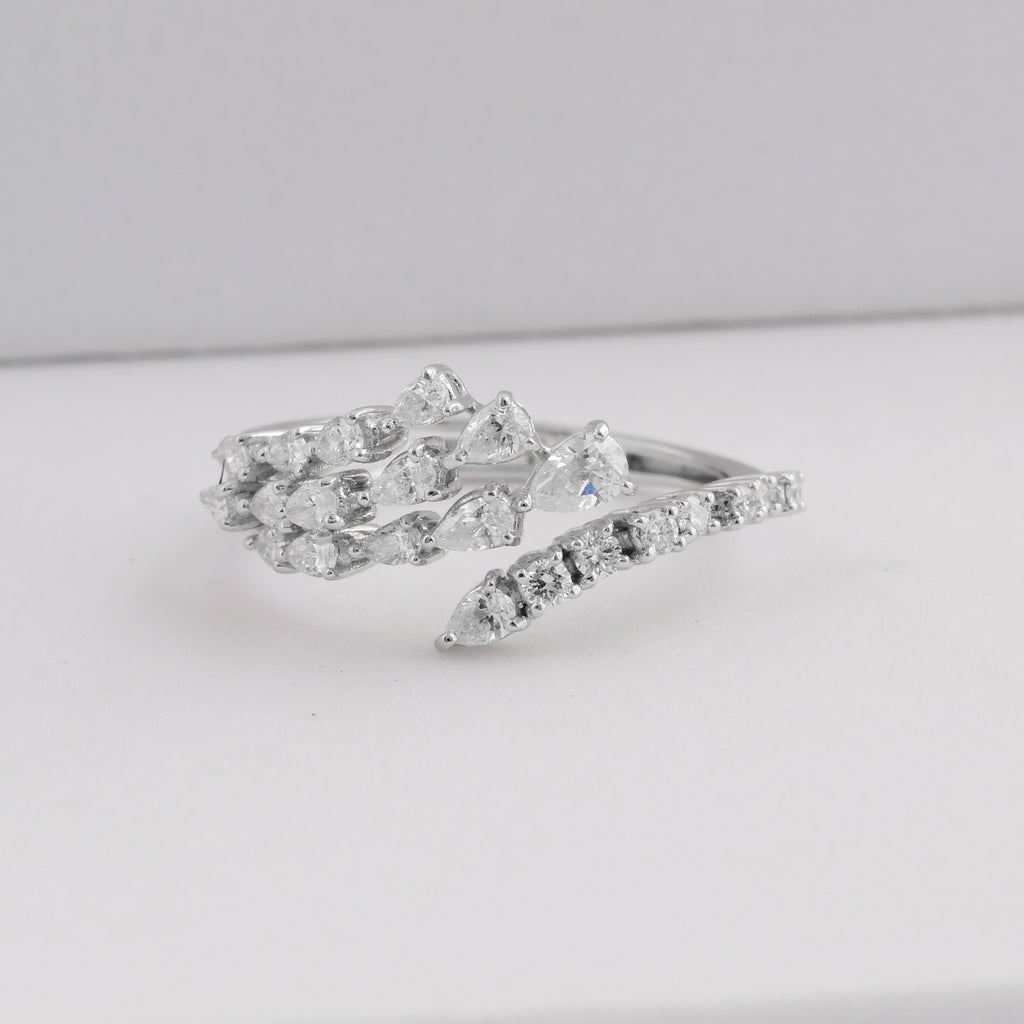 Certified Multi Layered Natural Diamond Fine Gold Ring