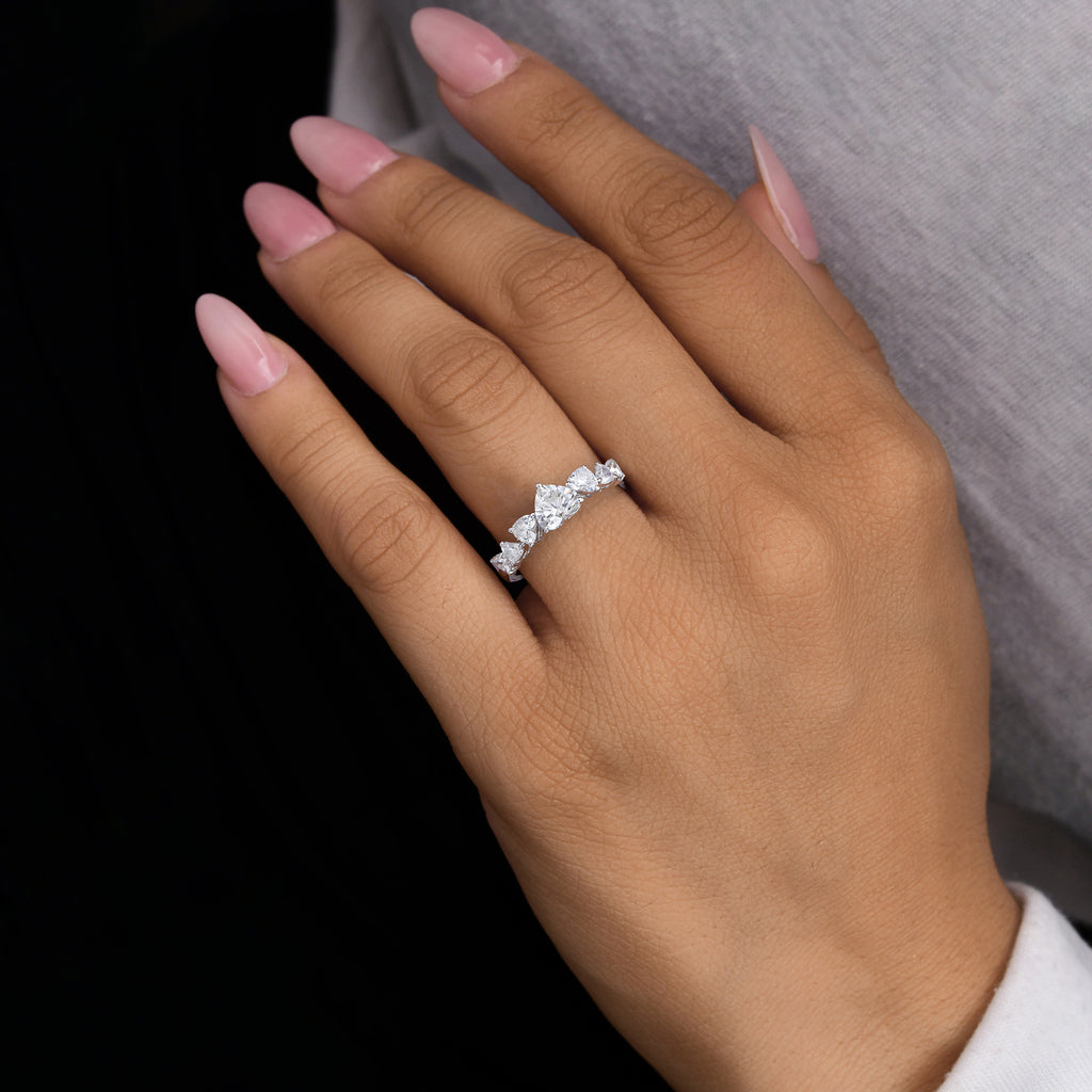 Delicate Heart Shaped Natural Diamond Engagement Ring