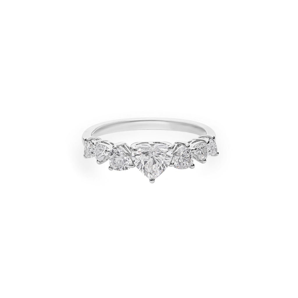 Delicate Heart Shaped Natural Diamond Engagement Ring