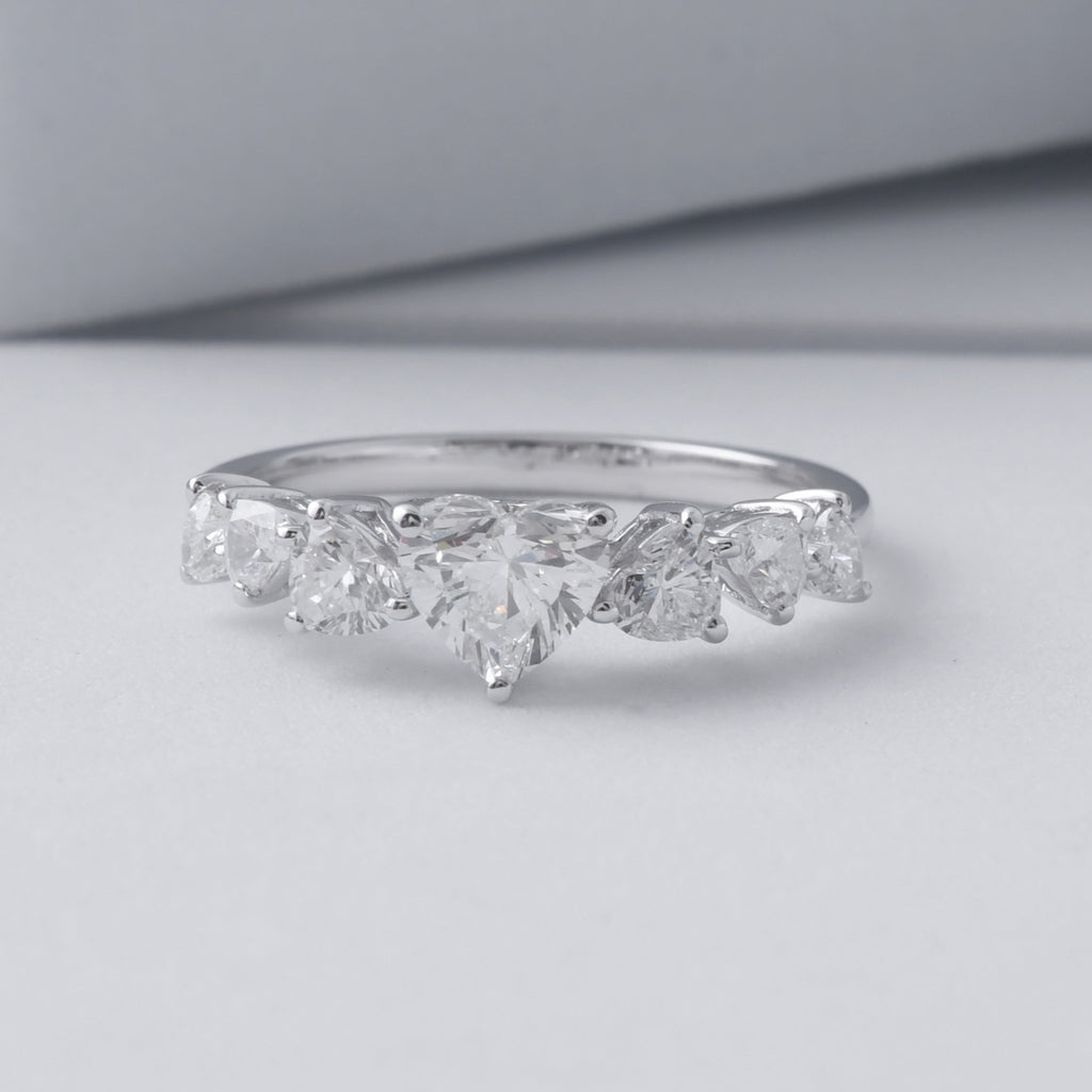Delicate Heart Shaped Natural Diamond Engagement Ring