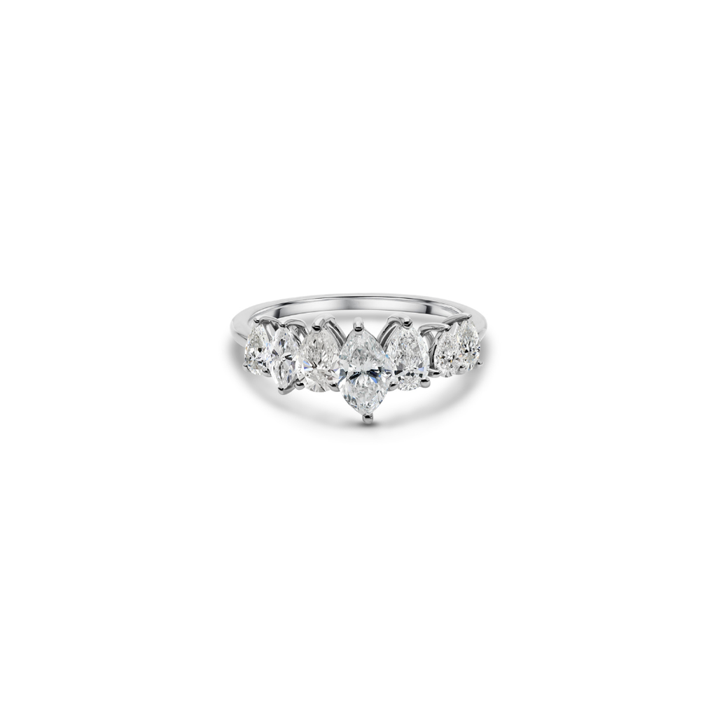 Fine Gold Marquise & Pear Natural Diamond Ring