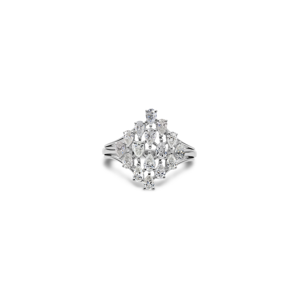 Certified Pear Shape Natural Diamond Ring in Fine Gold