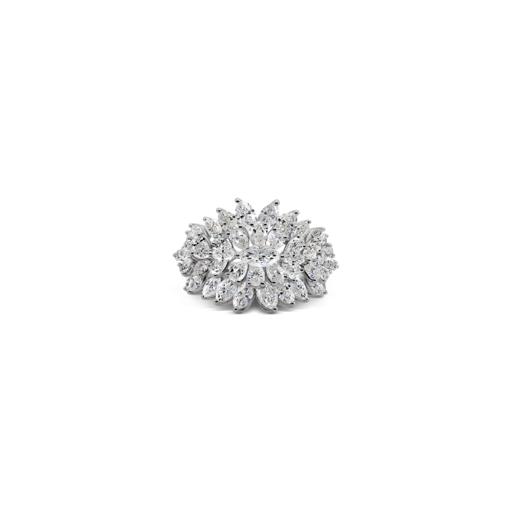 Classic Marquise Pear Cut Diamond Certified Fine Gold Ring