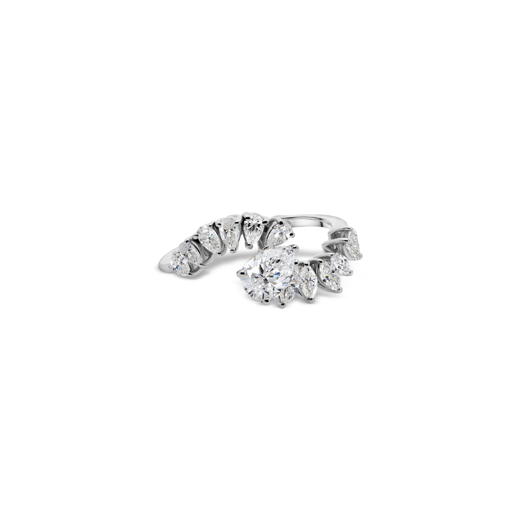 Unique Spiral Natural Diamond Wrap Band Ring