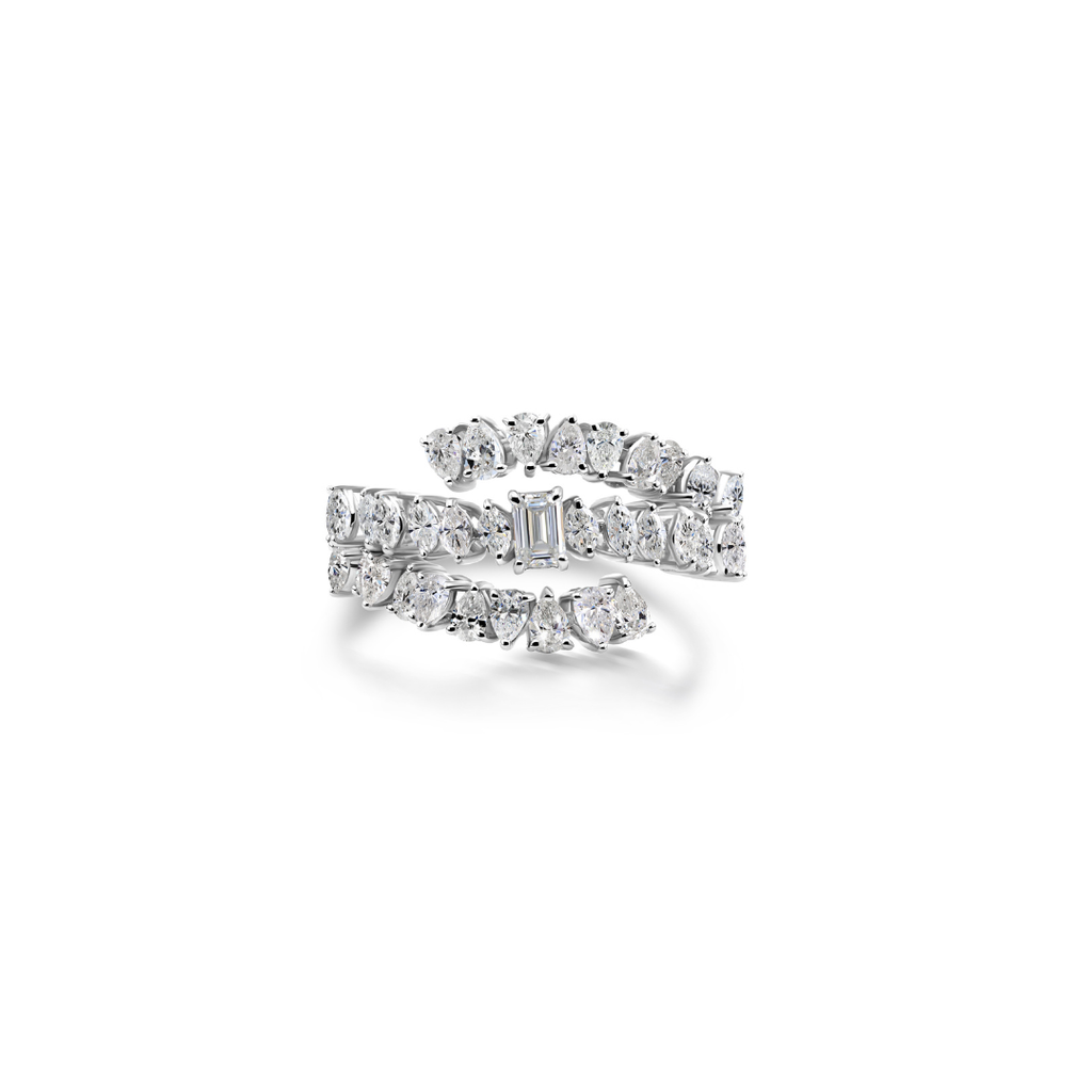 Timeless Multi Cut Natural Diamond Triple Row Ring