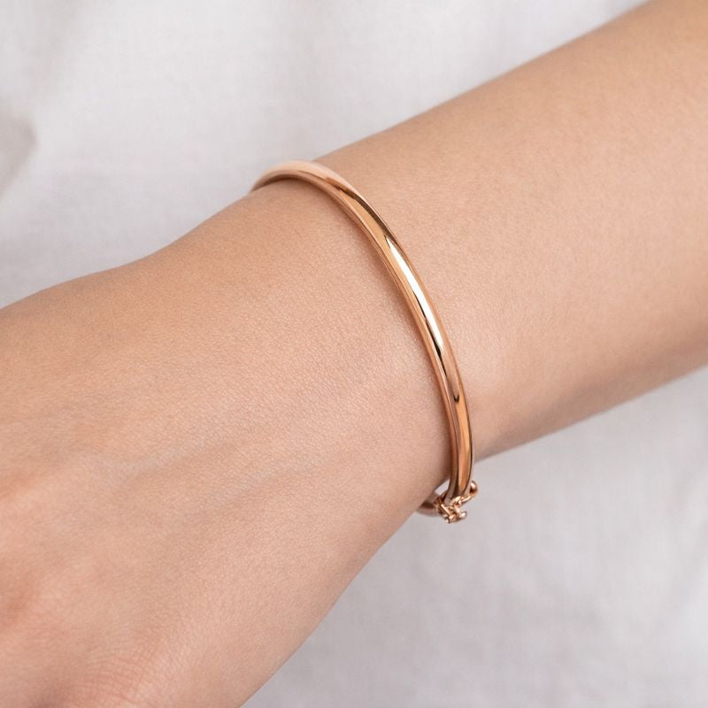 Solid Gold Bangle Bracelet 14K Gold Handcrafted