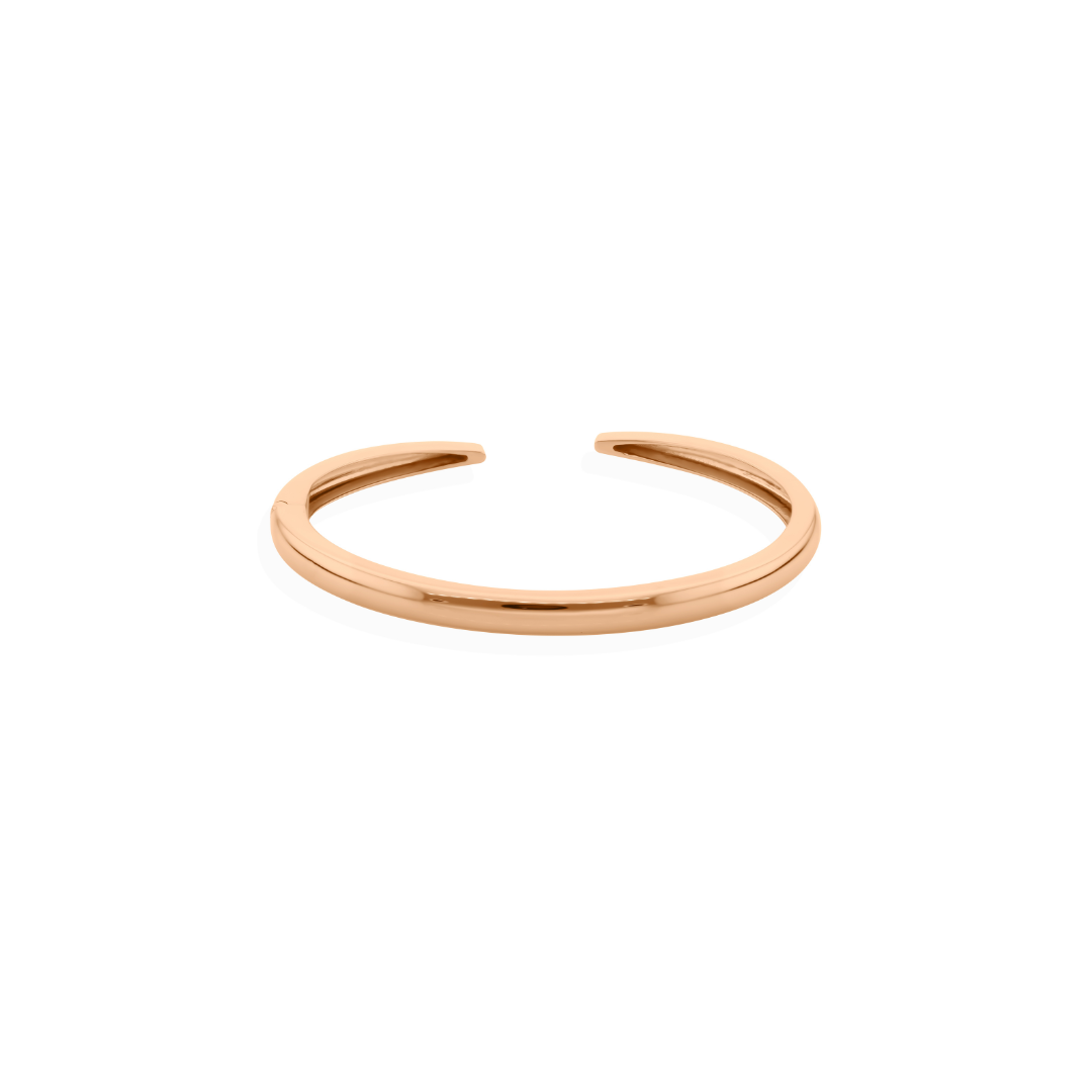 Minimalist Handmade Solid Gold Cuff Bangle Anniversary Bracelet