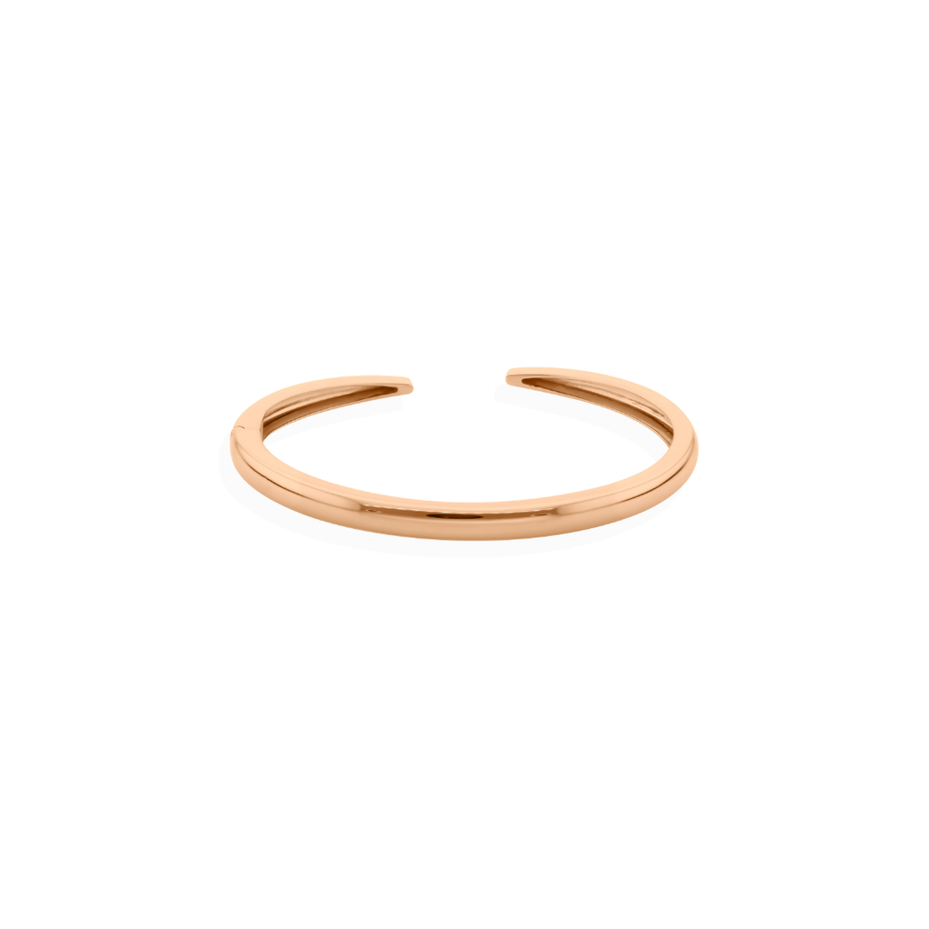 Minimalist Handmade Solid Gold Cuff Bangle Anniversary Bracelet
