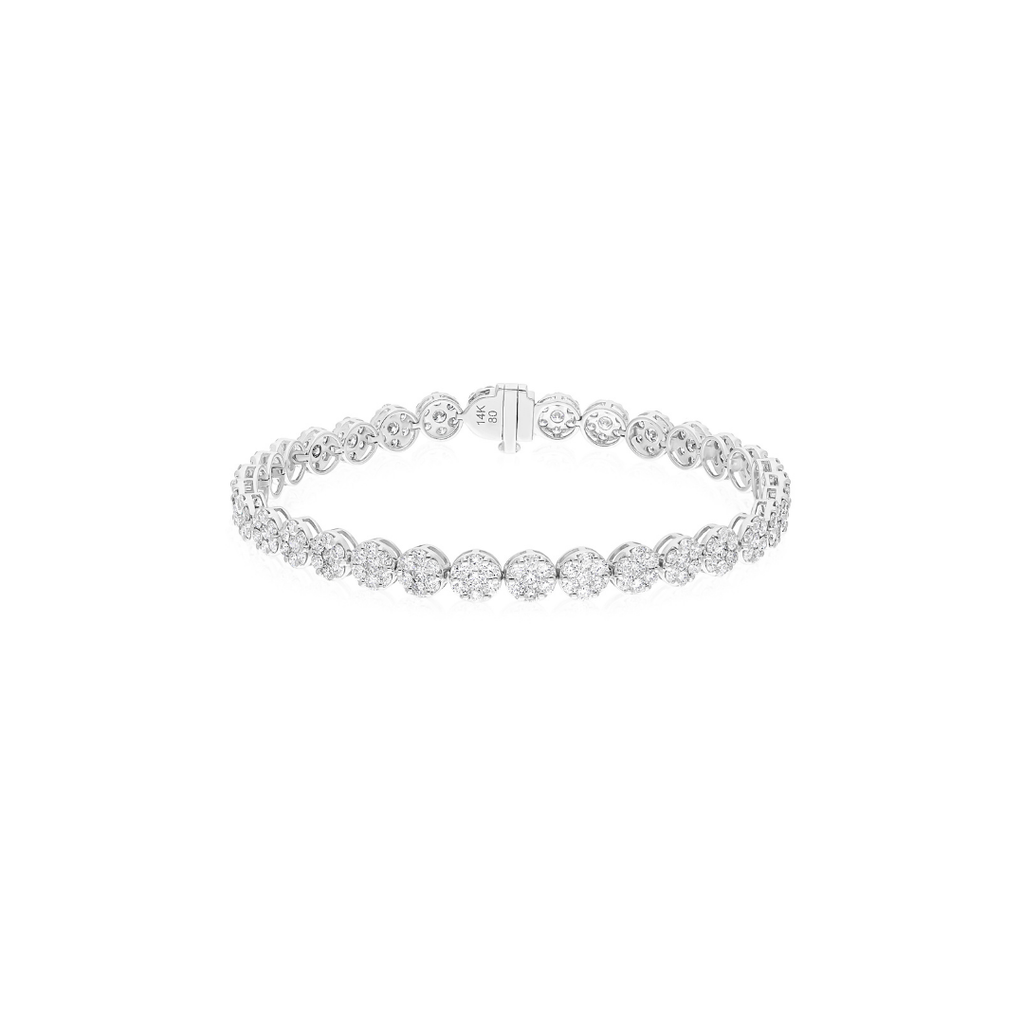 Classic 5.7Ct Round Brilliant Cut Diamond Tennis Bracelet In Fine Gold