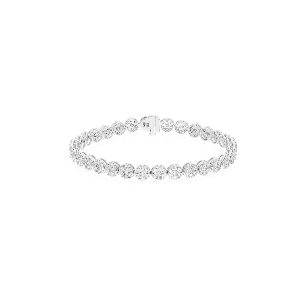 Classic 5.7Ct Round Brilliant Cut Diamond Tennis Bracelet In Fine Gold