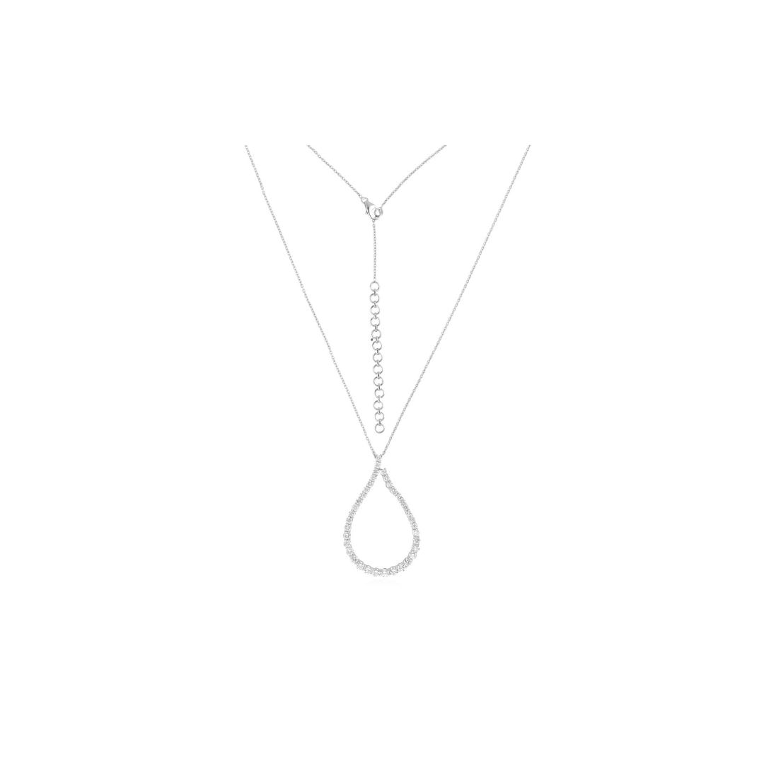 Delicate 2.6Ct Round Brilliant Cut Diamond Pendant Necklace In Fine Gold
