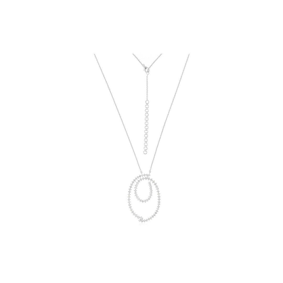 2.3Ct Spiral Shaped Diamond Pendant Chain Necklace In Gold