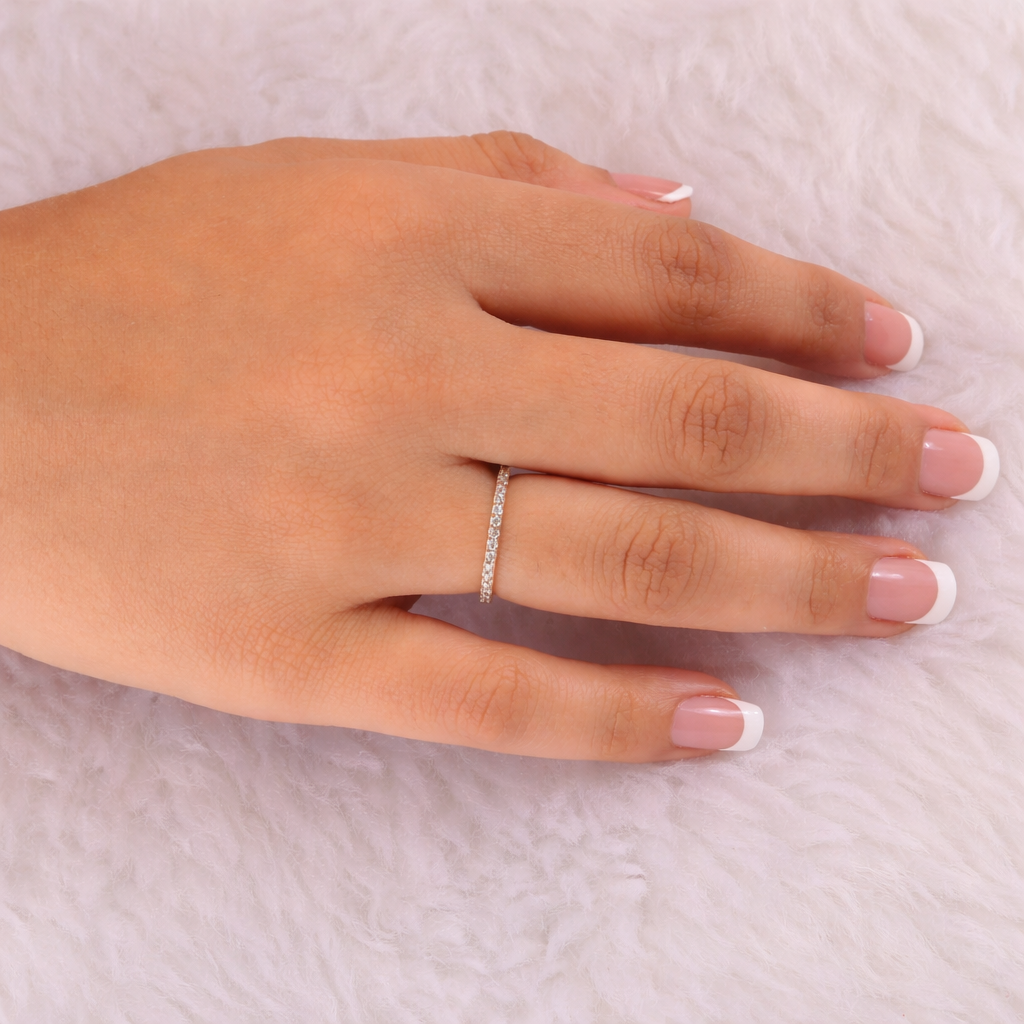 Full Eternity Pave Diamond Fine Gold Wedding Band Ring